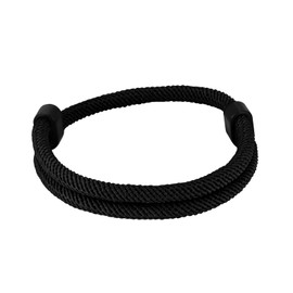 TempBeau Armband aus Segeltau für Herren Damen, Surferarmband Handgemacht Surfer Armband für Männer & Frauen, Einstellbar Geflochtenes Armbänder Bracelet Nautic Seil für Alltag Outdoor, Schwarz