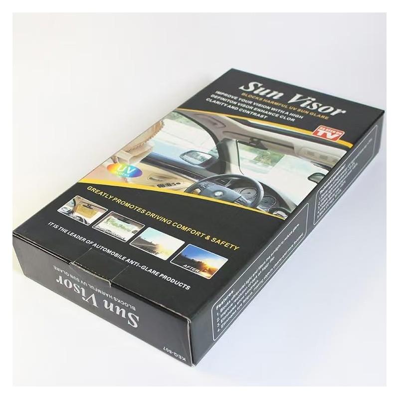 Car Sun Visor with Polarized Glare Protection, Universal Car Sun