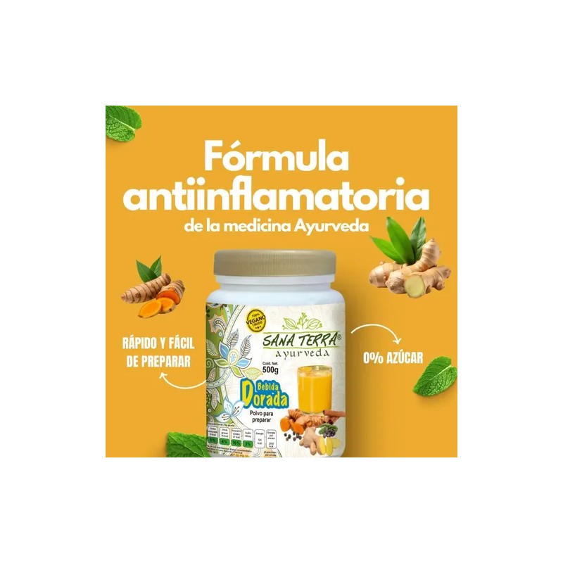 Golden Milk Leche Dorada Vegana, Cúrcuma Y Jengibre 500g