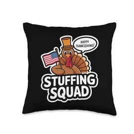 Thanksgiving Turkey Stuffing Squad Thanksgiving Turkey Throw Pillow