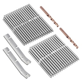 BLIKA 80 Pack T316 Stainless Steel Right&Left Handed Thread Swage Lag Screws for Wood Posts of 1/8" Deck Cable Railing Kit, Wire Railing Kit for Decks with Wrench, DIY Wood Baluster