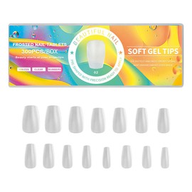 KOYOKOMA ネイルチップ マット 透明 クリア 300枚 15サイズ オーバル ロング ラウンドロング クリアネイルチップ クリアチップ フルカバー プレーン ネイル