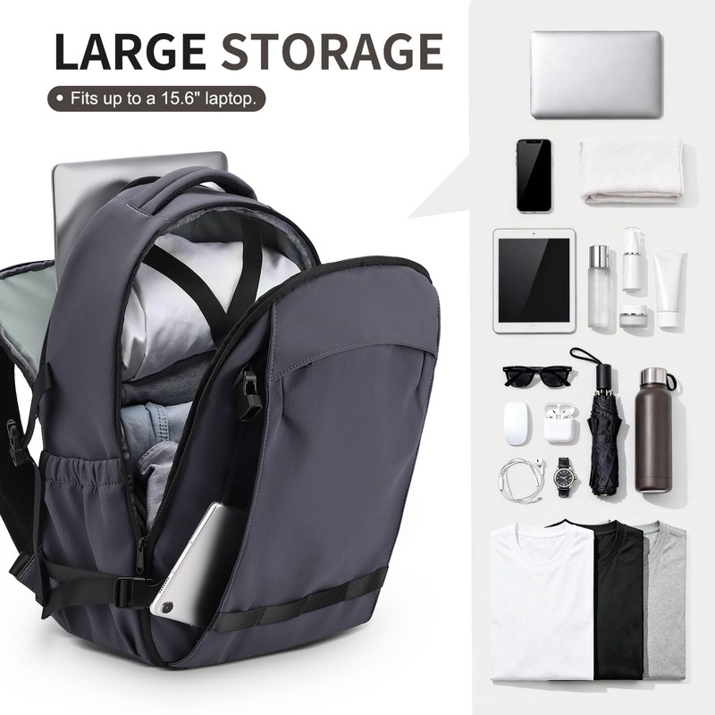 SUIKIHUM Travel Backpack for Women and Men, Lightweight 15.6" Laptop