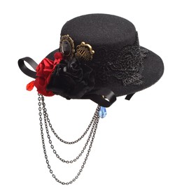 Blessume Women’s Steampunk Gear Mini Hat, Gothic Top Hat Hair Clip -