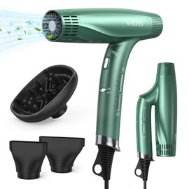 Aprafie Compact Negative Ion Hair Dryer, Lightweight and Foldable with Diffuser, High Speed and Fast Drying for All Hair Types