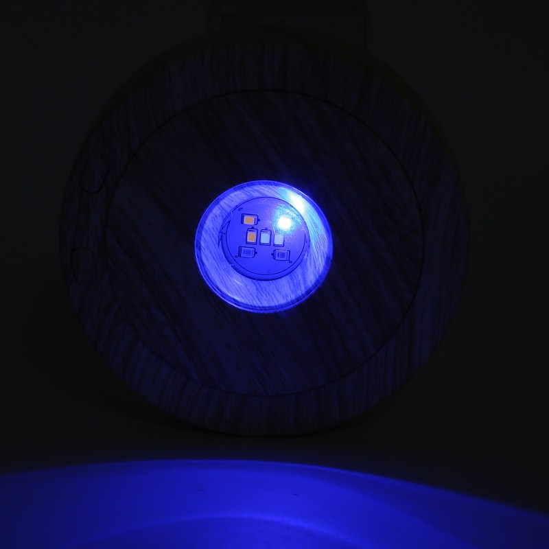 Wood Light Display Base 360 Degree Rotation Beech Grain Colorful