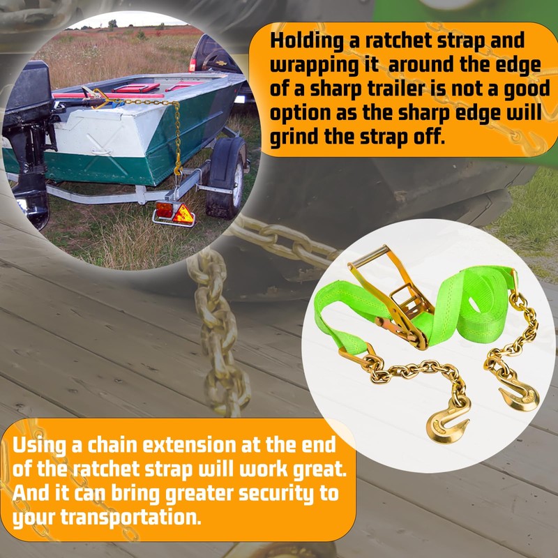 SENKEYFE Trailer Chain Extension | 5/16" Ratchet Tie Down Straps