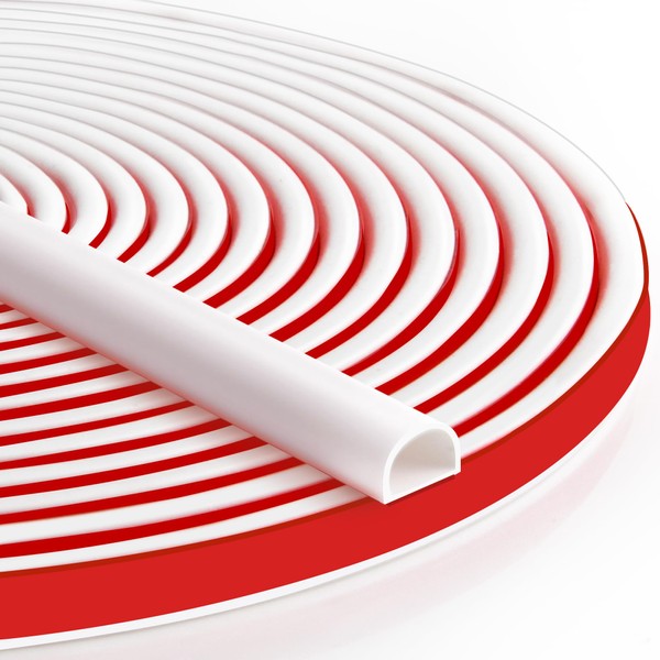 19.7FT Silicone Weather Stripping Door Seal, D Shaped Self Adhesive