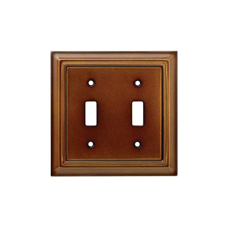 Franklin Brass 171913 Wood Architect Double Switch Plate Saddle Brown