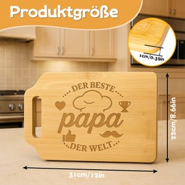 Papa Geschenk Geburtstag, Holzschneidebrett Mit Eingraviertem Text, Geschenke Für Papa Von Tochter Sohn, Bester Papa Geschenke, Vatertagsgeschenk