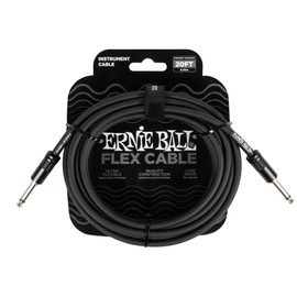 Ernie Ball Flex Instrument Cable Straight/Straight 20ft - Black (P06435)