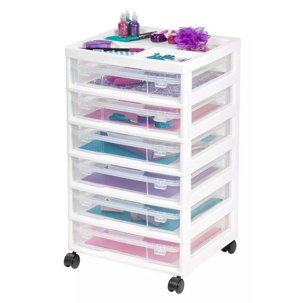 IRIS USA Fits 12" x 12" Paper, 6-Tier Scrapbook Rolling