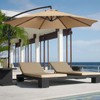 GLDDFDG 10ft 8 Ribs Patio Umbrella Canopy, Taupe, Heavy-Duty Polyester
