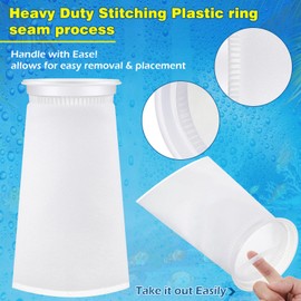 Jecery 16 Pack 4 Inch Ring Filter Socks 200 μm Aquarium Filter Bags Aquarium Socks for Tank Sump Saltwater Freshwater(9.5 × 4 inches)