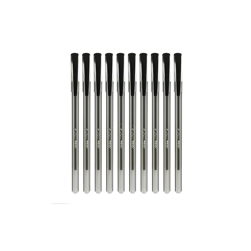 SAINO Trio Ballpoint Pens, BLACK, Fine Point (0.7mm), Pack of