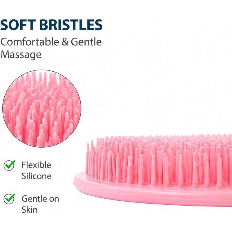 Cepillo de Silicona para Pies y Espalda con Ventosas (Gris)