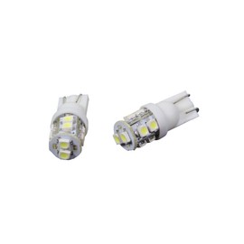 LEDpartsNow Pair of (2) T10 12V White 10-LED Dome Light Bulbs 168 194 2825 W5W