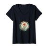 Damen Tigerlilies Tiger Lilie Blume Illustration Gartenarbeit T-Shirt mit V-Ausschnitt