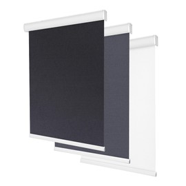 Allesin 100% Blackout Cordless Roller Shades for Windows, Pull Down Thermal Insulated, UV Protection Waterproof Fabric Easy to Install for Home, Office, Bathroom, Black 35" W x 72" H