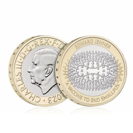 The Koin Club Royal Mint 2023 UK Edward Jenner Smallpox Vaccine Brilliant Uncirculated 2 Coin