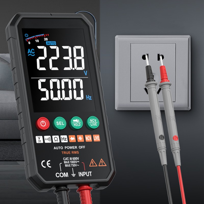 Multimeter Intelligent Counting Touch Screen Voltmeter with Temperature Test LCD