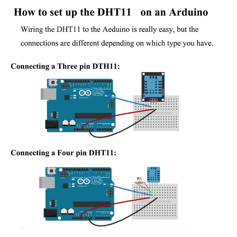AITRIP 5pcs DHT11 Temperature Humidity Sensor Module Digital Temperature Humidity