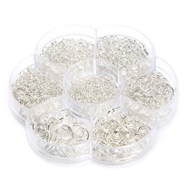 1 Box (1450PCS) 7 Sizes Stainless Steel Silver Split Rings Closed Open Jump Rings DIY Bracelet Necklace Beaded Small Parts for Jewelry Making Ornament Crafts (Diameter 3mm 4mm 5mm 6mm 7mm 8mm 10mm)