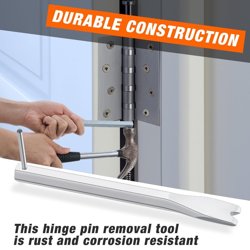 Lasnten 2 Pieces Door Hinge Removal Tool Steel Door Pin