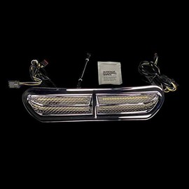 Dynamic LED Batwing CHROME Fairing Vent Insert compatible with Harley Davidson Batwings 2014-2023 (WHITE RUNNING LIGHT & AMBER TURN SIGNAL)