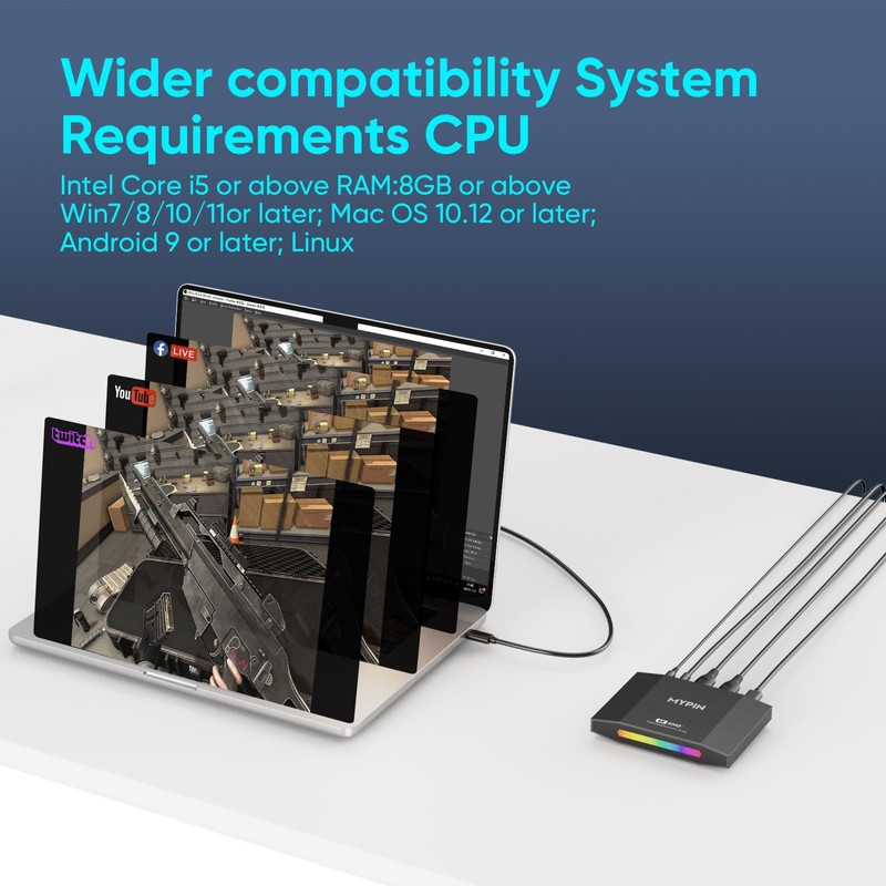 4K 60fps HDMI Video Game Capture and Passthrough Support HDR