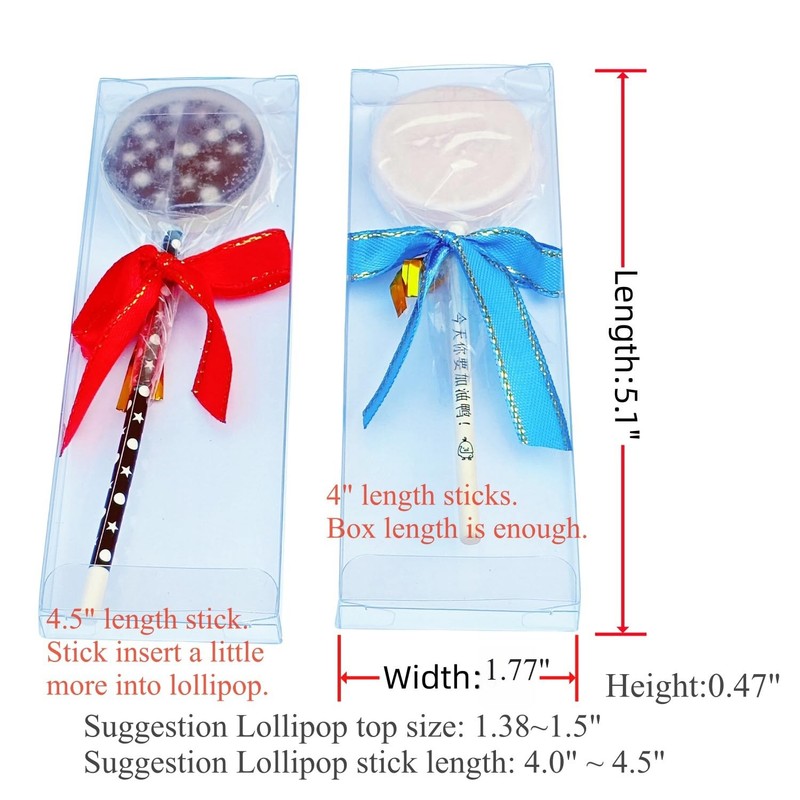 Lollipop Packing Box, Suitable for 4” Length Sticks Lollipop, Chocolate