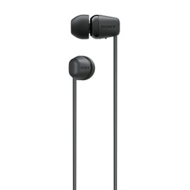 Sony kabellose WI-C100 In-Ear-Kopfhörer (bis zu 25 Stunden Akkulaufzeit, optimiert für Sprachassistenten, integriertes Mikrofon für Telefonate, Bluetooth), Schwarz, klein