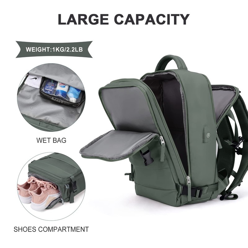 coowoz Travel Backpack For Women Men,Carry On Backpack,Hiking Backpack Waterproof
