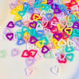 100Pcs Heart Nail Charms for Acrylic Nails Valentines Heart Nail Charms Colorful Heart Nail Art Rhinestone Charms Accessories 3D Crystal Heart Nail Art Charms for Women Nail Decorations