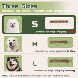 AYESY Coffee Wood for Dogs, Pack of 2 Natural Coffee Wood Chew Sticks, Wooden Bone Dog Toy, Chew Bone for Teeth Cleaning, Dog Accessories, Size S for Dogs, 4-8 kg Body Weight