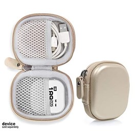 Golf GPS Case by CaseSack, Specially Designed for GolfBudy Voice, Voice 2, Bushnell NeoGhost, Mesh Pouches on Both lid and Base for GPS and Cable separatedly (Gold)