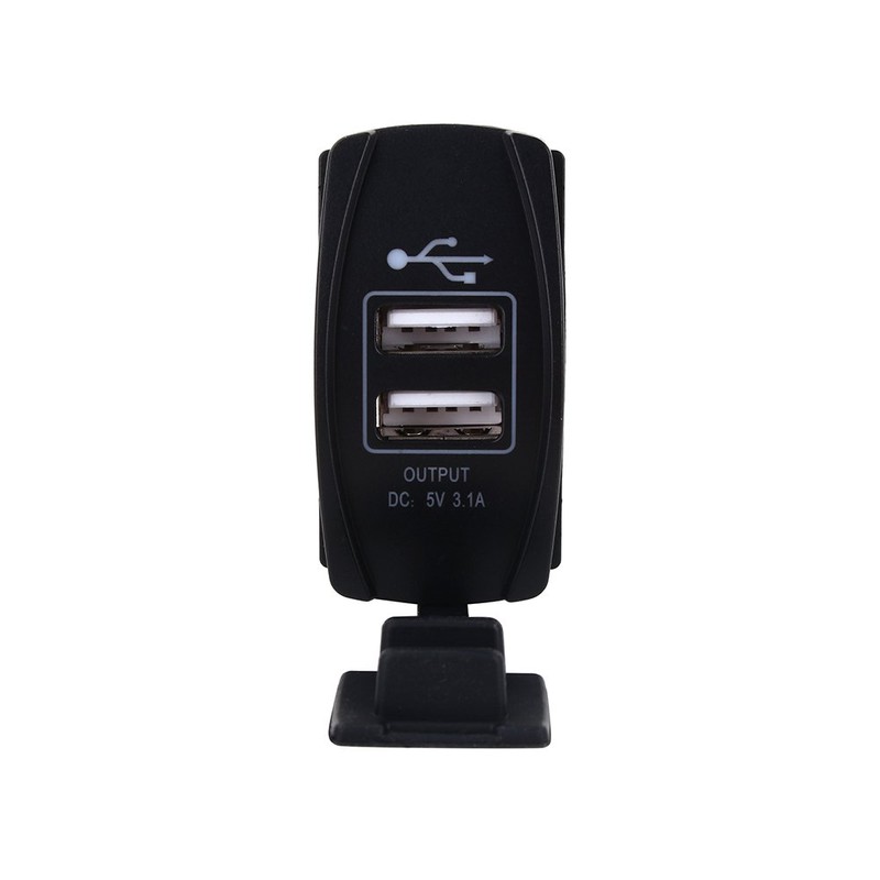DC 12V-24V USB Car Charger, LED Dual USB Car Charger