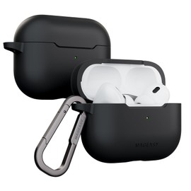 MAGEASY Designed for AirPods Pro 2 Case - Shockproof Protective Case for AirPods Pro & Pro 2, Stain-Resistant, Smooth & Skin-Friendly, Support Wireless Charging - Skin (Black)