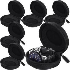 Abbylike 6 Pack Watch Travel Case Bulk for Men, Portable Single Watch Box Organizer, Fits All Wristwatches Smartwatches Storage Box up to 1.97 in/50mm and 1 Slot Journey Gift for Travel Gym