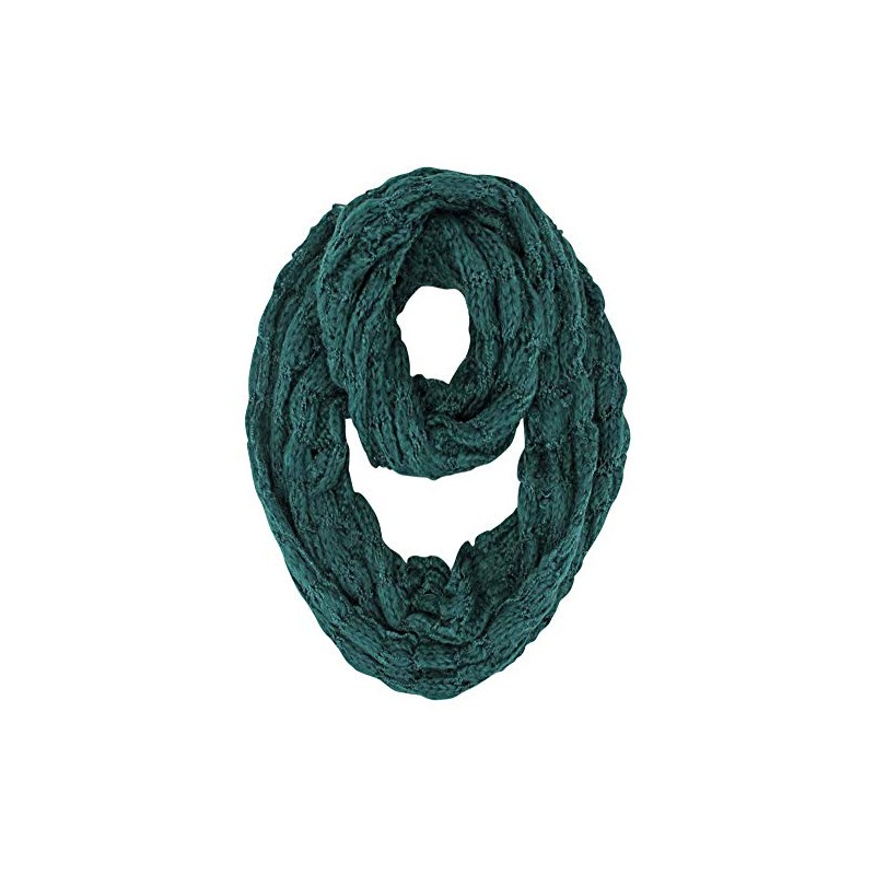 Green Winter Bubble Knit Infinity Circle Scarf