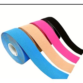 Athletic Sports Tape Roll Set, 4 Colours, Pink Blue Black Beige