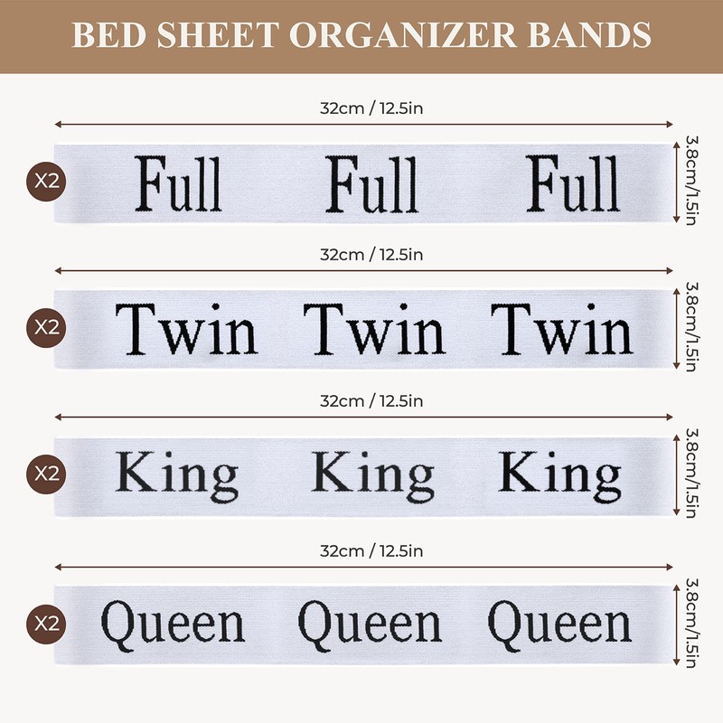 Upgraded Bed Sheet Organizer Bands 8 Pieces,Sheet Organizer for Linen