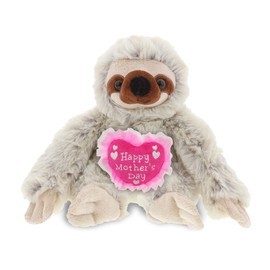 DolliBu Happy Mother's Day Super Soft Plush Sloth - Cute Stuffed Animal Present with Pink Heart Message for Best Mommy, Grandma, Wife, Daughter - Cute Wild Life Plush Toy Gift - 7.5 Inches