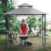 COOSHADE Grill Gazebo Replacement Canopy Roof Outdoor Double Tiered Barbecue