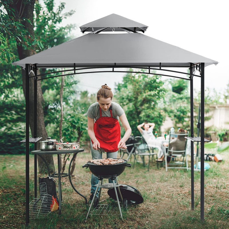 COOSHADE Grill Gazebo Replacement Canopy Roof Outdoor Double Tiered Barbecue