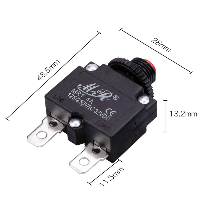 RKURCK 4 Amps Thermal Circuit Breakers 125/250V AC 32V DC
