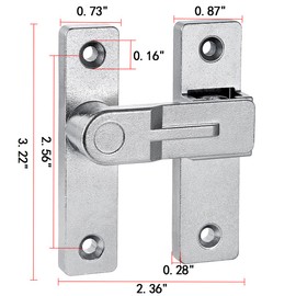 Wocoe 180 Degree Barn Door Latches,Heavy Sliding Barn Door Latches Door Lock,Door Security Sliding Door Latch Lock fo Cabinets Bathroom Barn Door Garden Window Garage Door (3, Silvery_V42)