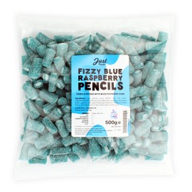 Just Treats Fizzy Blue Raspberry Pencils (500g Share Bag)