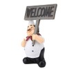 Restaurant Chef Decoration,Miniature Euramerican Resin Cook Statue Welcome Board Table
