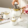 Ceramic Sugar and Creamer Set, White Sugar Bowl & Creamer